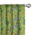 thumbnail image 1 of Ambesonne Jungle Babies Curtains, Giraffe Toucan Art, Pair of 28"x63", Yellow Green Blush, 1 of 4