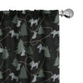 thumbnail image 1 of Ambesonne Jungle Babies Curtains, Rabbits Angry Wolves, Pair of 28"x95", Reseda Green Pale Grey, 1 of 4