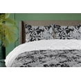 thumbnail image 1 of Ambesonne Jungle Boho Down Alternative Quilt Comforter, Monochrome Leaves Print, Full, Charcoal Grey and Pale Grey, 1 of 1