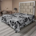 thumbnail image 1 of Ambesonne Jungle Boho Flat Bedding Sheet Soft Top Sheet, Monochrome Leaves Print, California King, Charcoal Grey and Pale Grey, 1 of 1