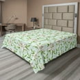 thumbnail image 1 of Ambesonne Jungle Boho Flat Bedding Sheet Soft Top Sheet, Tropical Springtime Art, Queen, Fern Green and Pale Grey, 1 of 1