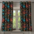 thumbnail image 1 of Ambesonne Jungle Boho Grommet Curtain, Christmas Spruce Art, 50"x63", Vermilion Dark Turquoise, 1 of 1