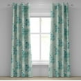 thumbnail image 1 of Ambesonne Jungle Boho Grommet Curtain, Dreamy Flowers Retro, 50"x84", Almond Green Sea Green, 1 of 1
