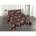 thumbnail image 1 of Ambesonne Jungle Boho Quilted Bedspread Set 3 Pcs, Flowers Garden Blooms, Twin, Pale Yellow and Hot Pink, 1 of 4