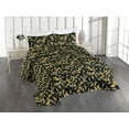 thumbnail image 1 of Ambesonne Jungle Boho Quilted Bedspread Set 3 Pcs, Tropical Wild Forest, Queen, Pistachio Green Mustard, 1 of 4