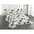 thumbnail image 1 of Ambesonne Jungle Boho Quilted Coverlet 2 Pcs, Hibiscus Rose Flowers, Twin Size, Hunter Green Slate Brown, 1 of 4