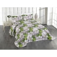 thumbnail image 1 of Ambesonne Jungle Boho Quilted Coverlet 3 Pcs, Spring Floral Pattern, Queen Size, Fern Green Pale Grey, 1 of 4
