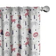 thumbnail image 1 of Ambesonne Jungle Curtains, Cartoon Wild Life Animals, Pair of 28"x95", White Pale Eggshell, 1 of 5
