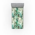 thumbnail image 1 of Ambesonne Jungle Design Fitted Sheet, Greenery Grunge Leaf, Twin Size, Sea Green Cream Sea Blue, 1 of 5