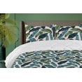 thumbnail image 1 of Ambesonne Jungle Down Alternative Quilt Comforter, Tropical Hawaii Exotic Print, Full, Pale Rose Green Dark Teal, 1 of 5