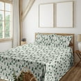 thumbnail image 1 of Ambesonne Jungle Fitted & Flat Sheet with Shams 4 Pcs Set, Autumnal Birds Forest Pines, King, Eggshell Fern Green and Plum, 1 of 1