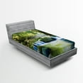 thumbnail image 1 of Ambesonne Jungle Fitted Sheet, Foliage Misty Mountains, Twin Size, Yellow Green Blue, 1 of 3