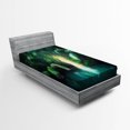 thumbnail image 1 of Ambesonne Jungle Fitted Sheet, Mangrove Rainforest Lake, Twin XL Size, Green Teal, 1 of 3