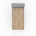 thumbnail image 1 of Ambesonne Jungle Fitted Sheet, Minimalist Leaf Rustic Back, Twin Size, Pale Taupe and Pale Grey, 1 of 5