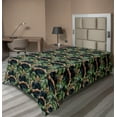 thumbnail image 1 of Ambesonne Jungle Flat Bedding Sheet Soft Top Sheet, Wild Scene of Leopards Print, Twin, Forest Green and Marigold, 1 of 1