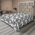 thumbnail image 1 of Ambesonne Jungle Flat Sheet, Tropical Tree Leaves, Full Size, Black Grey White, 1 of 1