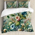 thumbnail image 1 of Ambesonne Jungle Floral Duvet Cover Set, Medieval Style Bloom, Calking, Green Multicolor, 1 of 6