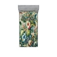 thumbnail image 1 of Ambesonne Jungle Floral Fitted Sheet & Pillow Sham Set, Medieval Style Bloom, Twinxl, Green Multicolor, 1 of 2