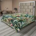 thumbnail image 1 of Ambesonne Jungle Floral Flat Sheet, Medieval Style Bloom, Queen Size, Green Multicolor, 1 of 1