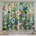 thumbnail image 1 of Ambesonne Jungle Floral Kitchen Curtains, Medieval Style Bloom, 55"x36", Green Multicolor, 1 of 3