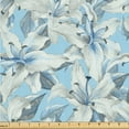 thumbnail image 1 of Ambesonne Jungle Flowers Fabric by the Yard, Lily Flowers Pattern, 5 Yards, Pale Azure Blue Pale Grey, 1 of 1