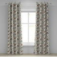 thumbnail image 1 of Ambesonne Jungle Grommet Curtain, Wild Nature Deer Tiger Fox, 50"x108", White Pale Cinnamon, 1 of 5