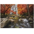 thumbnail image 1 of Ambesonne Jungle Jigsaw Puzzle, Autumn River Stream on Rocks, Heirloom-Quality Fun Activity for Family Durable Cardboard, 1000 pcs, Brown Orange, 1 of 6