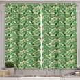 thumbnail image 1 of Ambesonne Jungle Kitchen Curtains, Brazil Forest Foliage, 55"x45", Eggshell and Green, 1 of 3