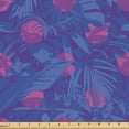 thumbnail image 1 of Ambesonne Jungle Leaves Fabric by the Yard Upholstery, Geometric Circular, 5 Yards, Fuchsia Violet Blue, 1 of 5