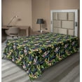 thumbnail image 1 of Ambesonne Jungle Leaves Flat Sheet, Painting Illustration, TwinXL Size, Charcoal Grey Multicolor, 1 of 1