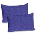 thumbnail image 1 of Ambesonne Jungle Leaves Pillow Sham 2 Pack, Geometric Circular, 36"x20", Fuchsia Violet Blue, 1 of 3