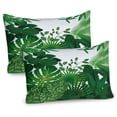 thumbnail image 1 of Ambesonne Jungle Leaves Pillow Sham 2 Pack, Growing Greenery Wild, 26"x20", Emerald Green, 1 of 3