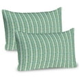 thumbnail image 1 of Ambesonne Jungle Leaves Pillow Sham 2 Pack, Swift Stripes Curvy, 36"x20", Sea Green Cream, 1 of 3