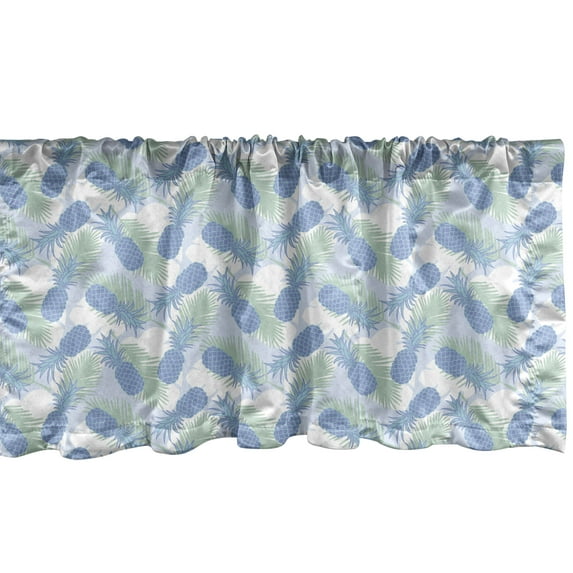 Ambesonne Jungle Leaves Valance Pack of 2, Pineapples Pastel, 54"X18", Purpleblue Almond Green