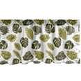 thumbnail image 1 of Ambesonne Jungle Leaves Window Valance, Big and Wide Hand Drawn Monstera Alocasia, Curtain Valance for Kitchen Bedroom Decor with Rod Pocket, 54" X 18", Khaki Dark Taupe, 1 of 3