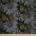thumbnail image 1 of Ambesonne Jungle Night Fabric by the Yard Upholstery, Wild Chamomile Leaves, 1 Yard, Reseda Green Blue Grey, 1 of 1