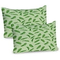 thumbnail image 1 of Ambesonne Jungle Pillow Sham 2 Pack, Oceanic Climate Palms, 30"x20", Fern and Pale Green, 1 of 3