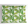 thumbnail image 1 of Ambesonne Jungle Pillow Sham, Vintage Tropical Palm Leaf, 36" X 20", Fern Green Lime, 1 of 2