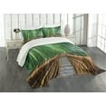 thumbnail image 1 of Ambesonne Jungle Quilted Bedspread Set 3 Pcs, Tropical Exotic Scenery, Queen Size, Green Brown, 1 of 2