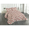 thumbnail image 1 of Ambesonne Jungle Quilted Coverlet 2 Pcs, Callistemon Print Leafy Art, Twin Size, Dark Coral Peacock Green, 1 of 4