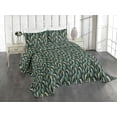 thumbnail image 1 of Ambesonne Jungle Quilted Coverlet 2 Pcs, Exotic Forest Leafy Print, Twin Size, Dark Teal Forest Green, 1 of 4