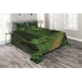 thumbnail image 1 of Ambesonne Jungle Quilted Coverlet 3 Pcs, Nature Call Park Design, Queen Size, Green, 1 of 2