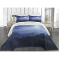 thumbnail image 1 of Ambesonne Jungle Quilted Coverlet 3 Pcs, Sri Lanka Rainforest, King Size, Green and Blue, 1 of 4