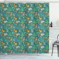 thumbnail image 1 of Ambesonne Jungle Shower Curtain, Hippo Parrot Koala and Deer, 69"Wx75"L, Multicolor, 1 of 3
