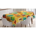 thumbnail image 1 of Ambesonne Jungle Tablecloth Rectangular Table Cover, Elephants Ornaments, 60"x84", Multicolor, 1 of 4
