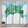 thumbnail image 1 of Ambesonne Jungle Theme Kitchen Curtains, Trees and Cloudy Sky, 55"x39", Jade Green and Pale Blue, 1 of 3