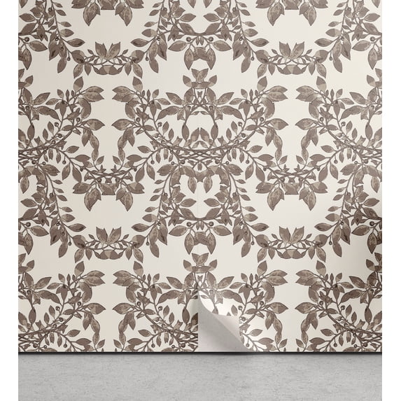 Ambesonne, Jungle Theme Peel & Stick Wallpaper for Home, Ivy Pattern Jungle Art, 13"x36", Dimgray Pearl
