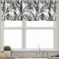 thumbnail image 1 of Ambesonne Jungle Valance Pack of 2, Tropical Tree Leaves, 54"X18", Black Grey White, 1 of 2