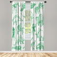 thumbnail image 1 of Ambesonne Jurassic Curtains, Dinosaur Illustration Art, Pair of 28"x84", Forest Green, 1 of 2