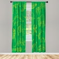 thumbnail image 1 of Ambesonne Jurassic Curtains, Dinosaur Illustration Art, Pair of 28"x95", Green Yellow, 1 of 2
